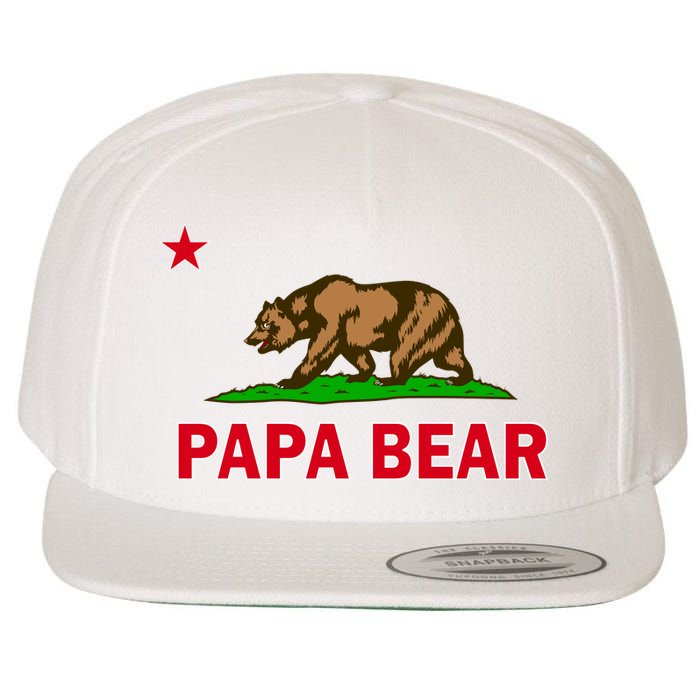 Papa Bear California Republic Wool Snapback Cap