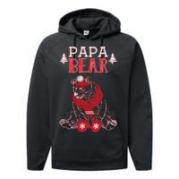 Papa Bear Christmas Santa Family Matching Pajamas Performance Fleece Hoodie