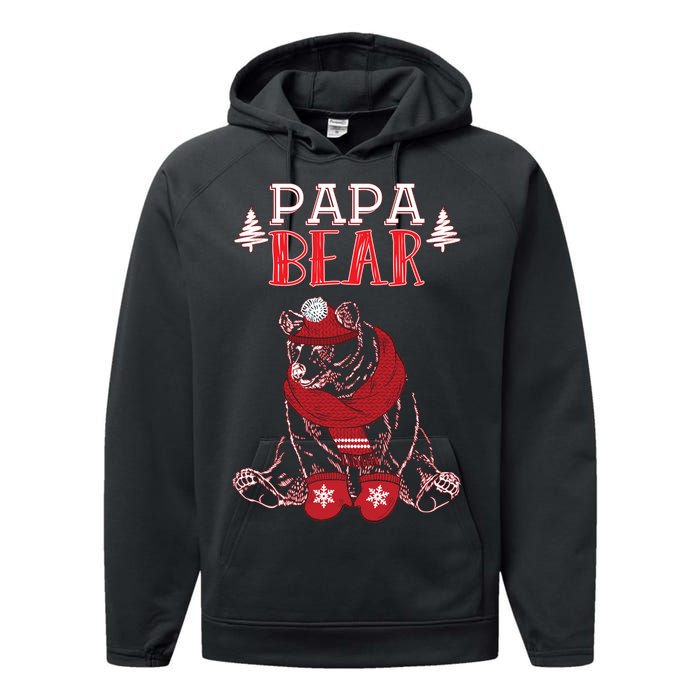 Papa Bear Christmas Santa Family Matching Pajamas Performance Fleece Hoodie