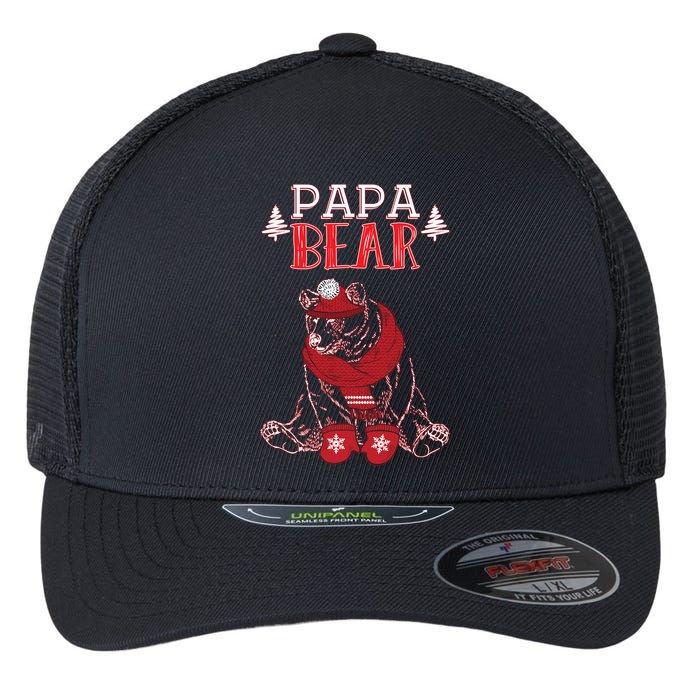 Papa Bear Christmas Santa Family Matching Pajamas Flexfit Unipanel Trucker Cap