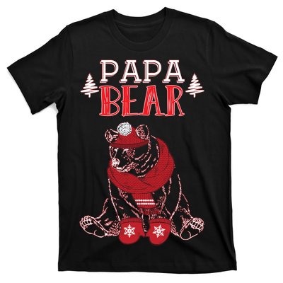 Papa Bear Christmas Santa Family Matching Pajamas T-Shirt