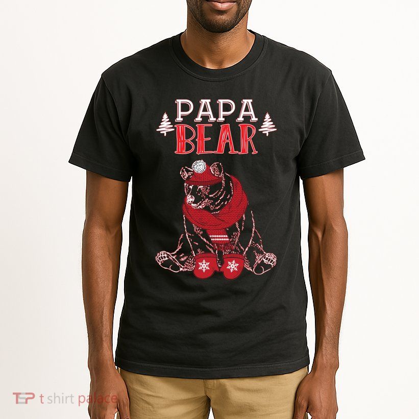Papa Bear Christmas Santa Family Matching Pajamas Tall T-Shirt