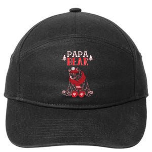 Papa Bear Christmas Santa Family Matching Pajamas 7-Panel Snapback Hat