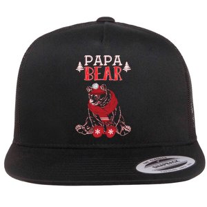 Papa Bear Christmas Santa Family Matching Pajamas Flat Bill Trucker Hat