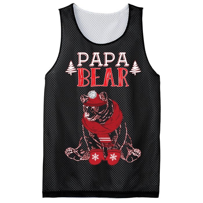 Papa Bear Christmas Santa Family Matching Pajamas Mesh Reversible Basketball Jersey Tank