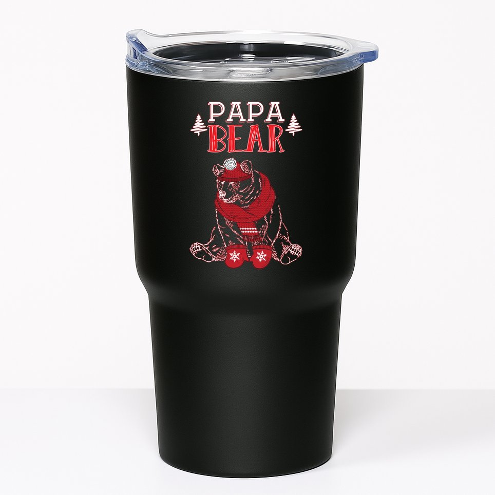 Papa Bear Christmas Santa Family Matching Pajamas Tumbler