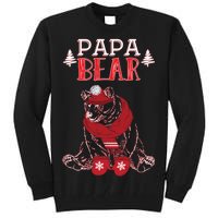 Papa Bear Christmas Santa Family Matching Pajamas Tall Sweatshirt