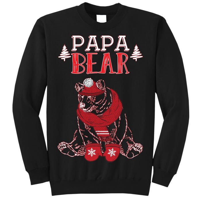 Papa Bear Christmas Santa Family Matching Pajamas Tall Sweatshirt