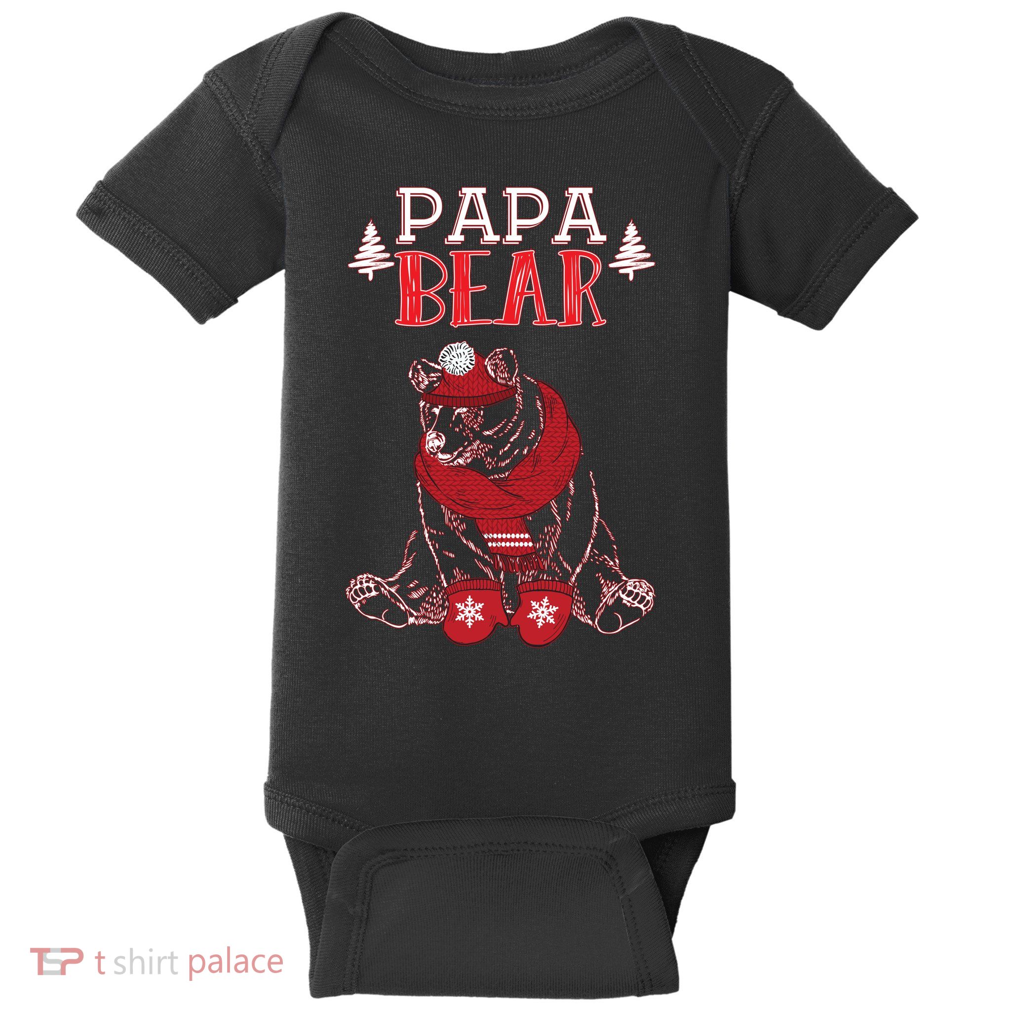 Papa Bear Christmas Santa Family Matching Pajamas Baby Bodysuit
