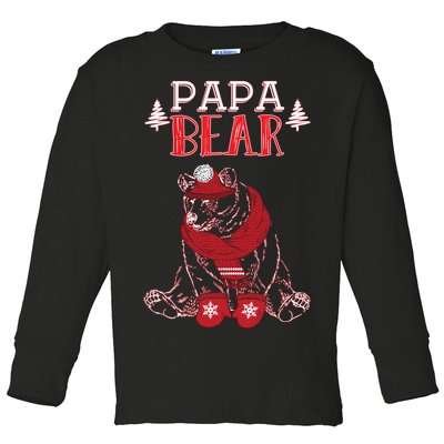 Papa Bear Christmas Santa Family Matching Pajamas Toddler Long Sleeve Shirt