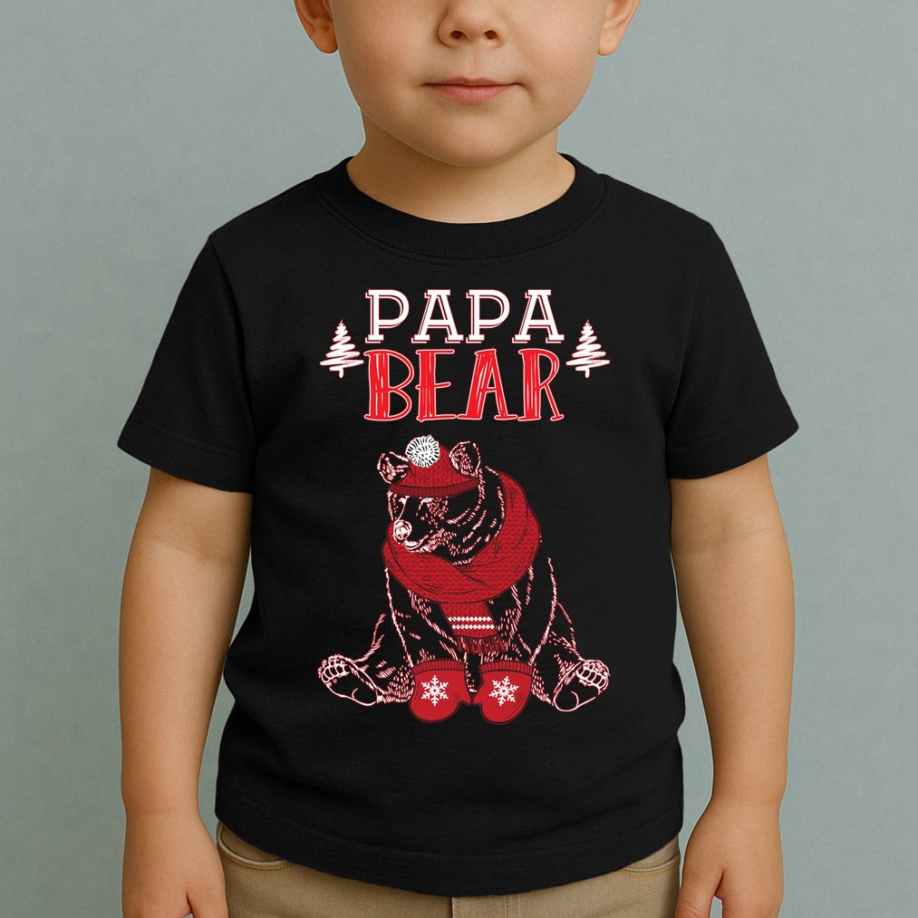 Papa Bear Christmas Santa Family Matching Pajamas Toddler T-Shirt