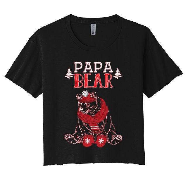 Papa Bear Christmas Santa Family Matching Pajamas Crop Top