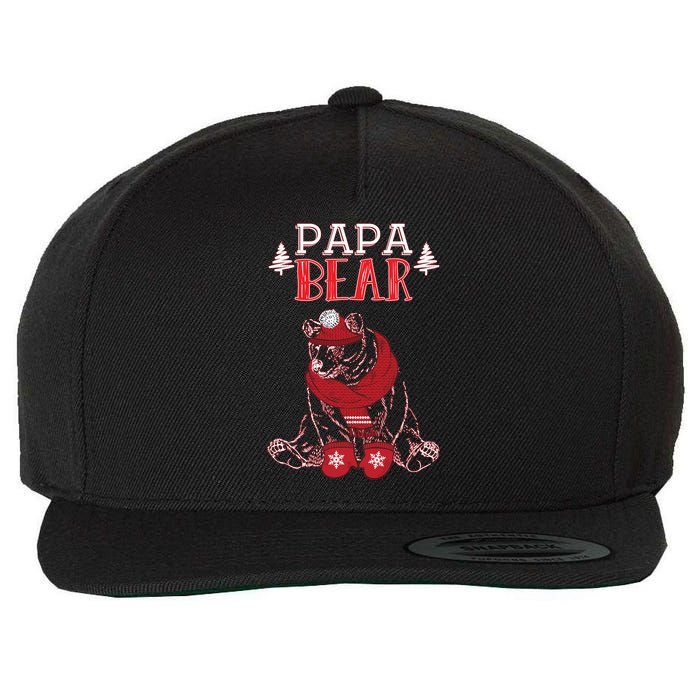 Papa Bear Christmas Santa Family Matching Pajamas Wool Snapback Cap