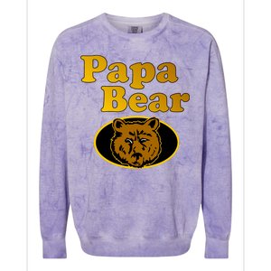 Papa Bear Fathers Dad Colorblast Crewneck Sweatshirt