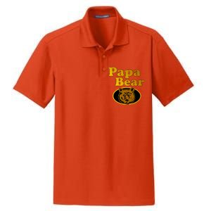 Papa Bear Fathers Dad Dry Zone Grid Polo