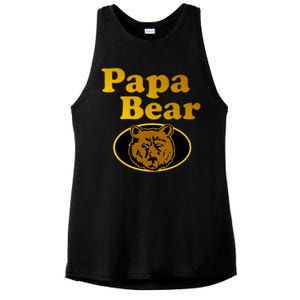 Papa Bear Fathers Dad Ladies PosiCharge Tri-Blend Wicking Tank