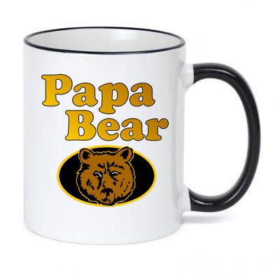 Papa Bear Fathers Dad 11oz Black Color Changing Mug