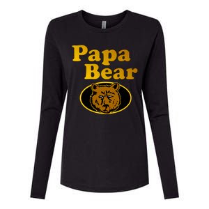 Papa Bear Fathers Dad Womens Cotton Relaxed Long Sleeve T-Shirt