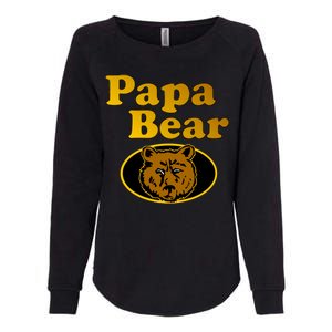 Papa Bear Fathers Dad Womens California Wash Sweatshirt