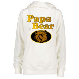 Papa Bear Fathers Dad Womens Funnel Neck Pullover Hood