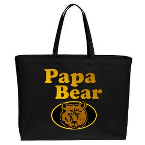 Papa Bear Fathers Dad Cotton Canvas Jumbo Tote