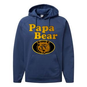 Papa Bear Fathers Dad Performance Fleece Hoodie