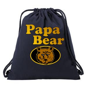 Papa Bear Fathers Dad Drawstring Bag