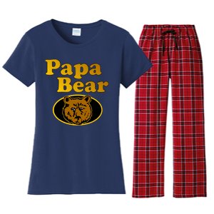 Papa Bear Fathers Dad Women's Flannel Pajama Set