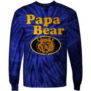 Papa Bear Fathers Dad Tie-Dye Long Sleeve Shirt