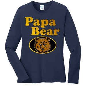 Papa Bear Fathers Dad Ladies Long Sleeve Shirt