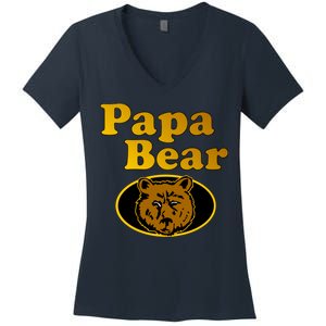 Papa Bear Fathers Dad Women's V-Neck T-Shirt