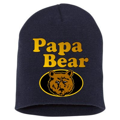 Papa Bear Fathers Dad Short Acrylic Beanie