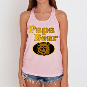 Papa Bear Fathers Dad Women's Knotted Racerback Tank