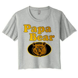 Papa Bear Fathers Dad Women's Crop Top Tee