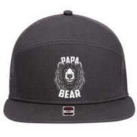 Papa Bear Father's Day 7 Panel Mesh Trucker Snapback Hat