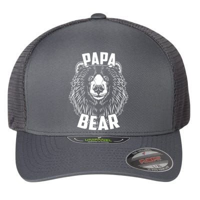 Papa Bear Father's Day Flexfit Unipanel Trucker Cap