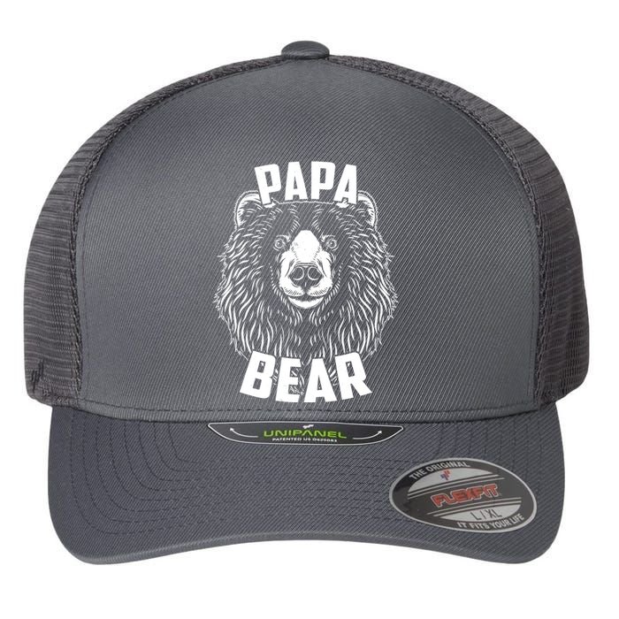 Papa Bear Father's Day Flexfit Unipanel Trucker Cap