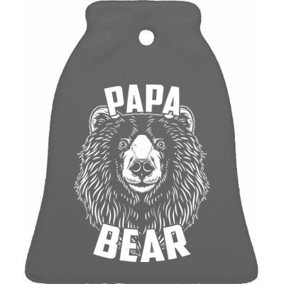 Papa Bear Father's Day Ceramic Bell Ornament