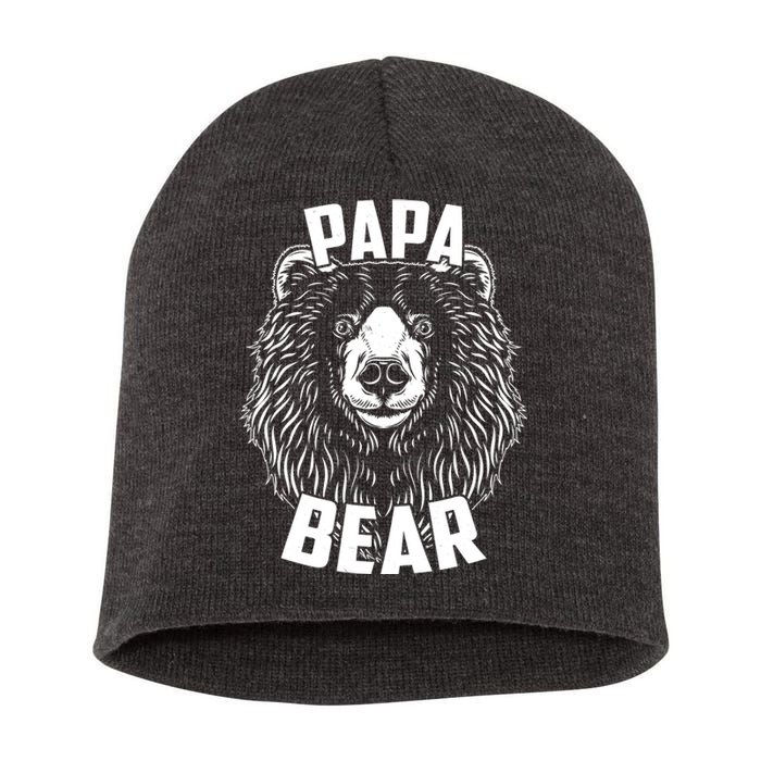 Papa Bear Father's Day Short Acrylic Beanie