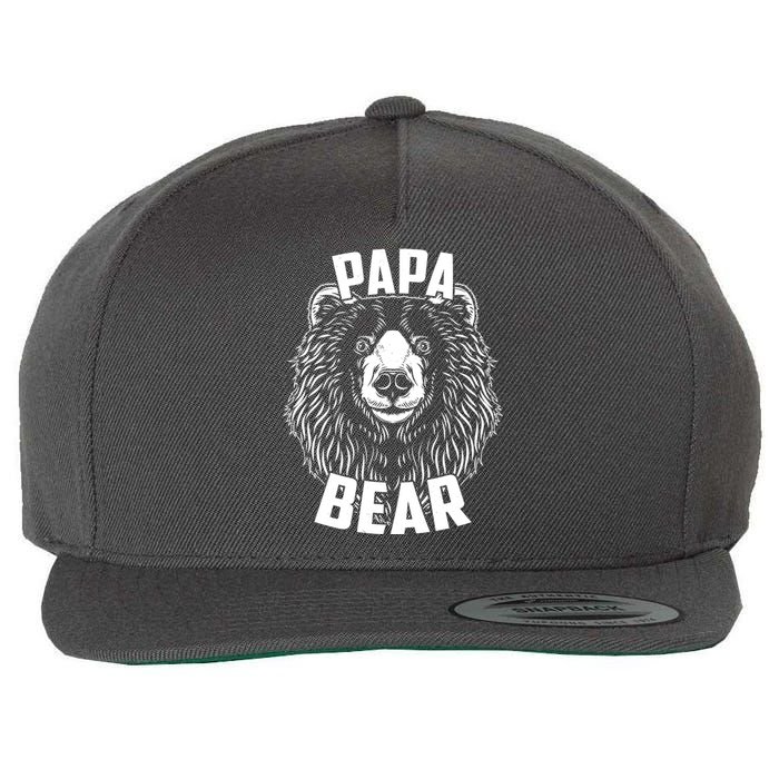 Papa Bear Father's Day Wool Snapback Cap