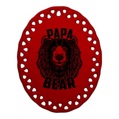 Papa Bear Father's Day Ceramic Oval Ornament