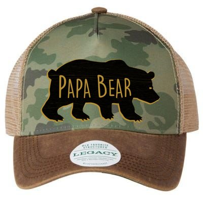 Papa Bear Wood Grain Design Legacy Tie Dye Trucker Hat
