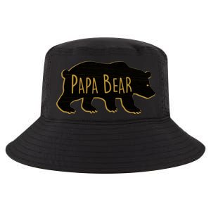 Papa Bear Wood Grain Design Cool Comfort Performance Bucket Hat