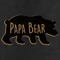 Papa Bear Wood Grain Design 7 Panel Mesh Trucker Snapback Hat