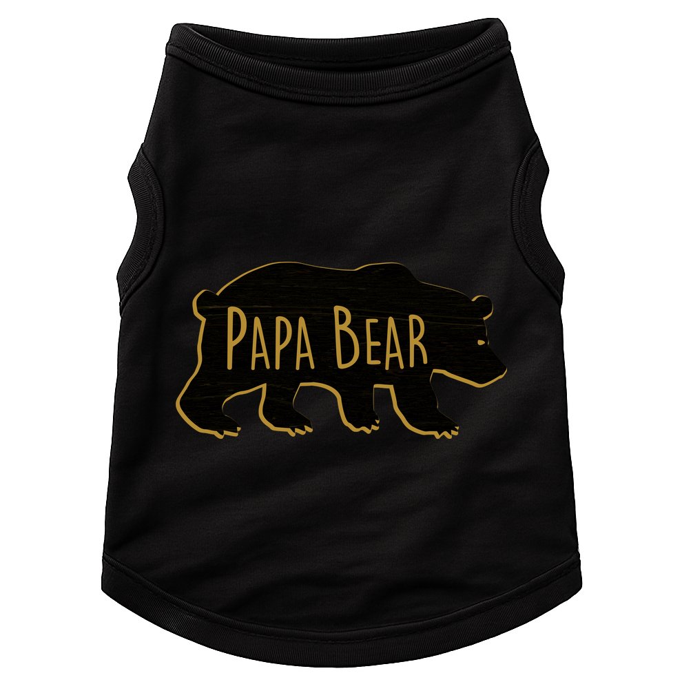 Papa Bear Wood Grain Design Doggie Tank