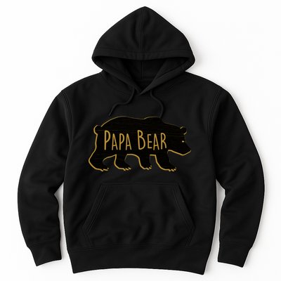 Papa Bear Wood Grain Design Hoodie