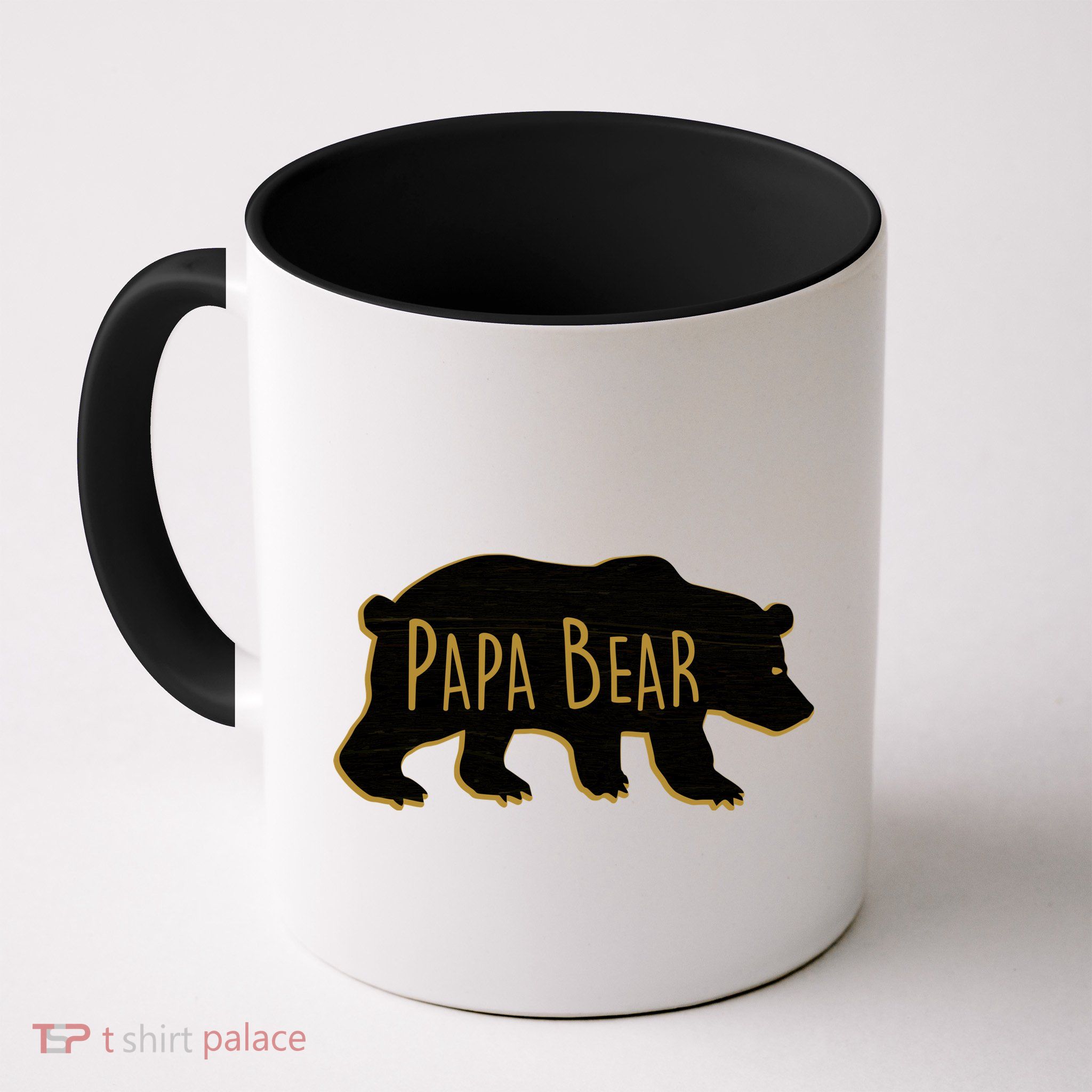 Papa Bear Wood Grain Design Mug
