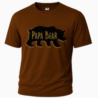 Papa Bear Wood Grain Design Cooling Performance Crew T-Shirt