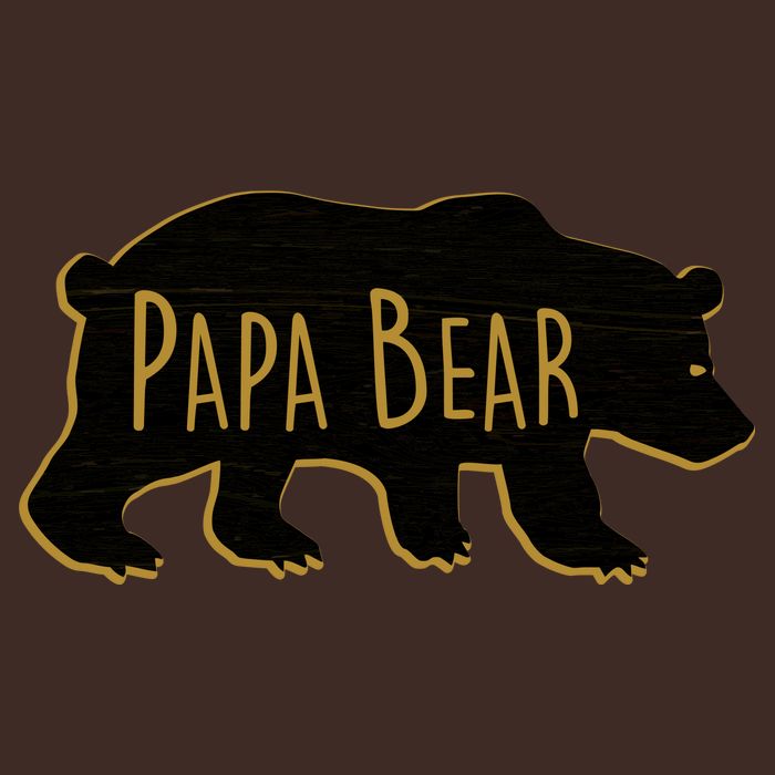 Papa Bear Wood Grain Design Cooling Performance Crew T-Shirt