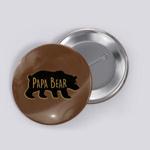 Papa Bear Wood Grain Design Button